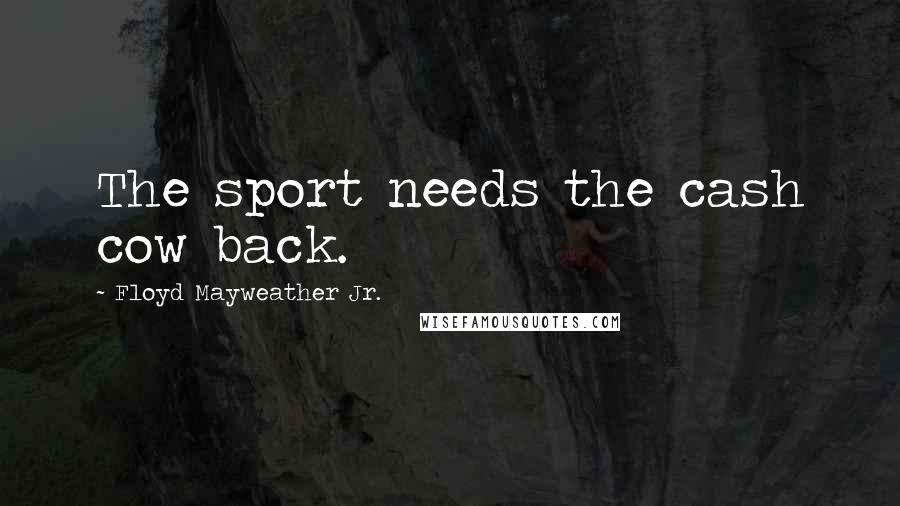 Floyd Mayweather Jr. Quotes: The sport needs the cash cow back.