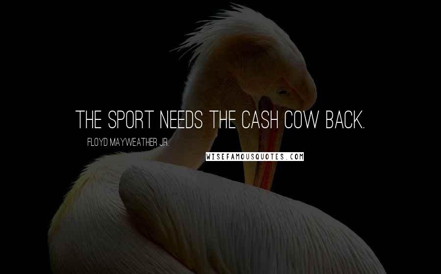 Floyd Mayweather Jr. Quotes: The sport needs the cash cow back.