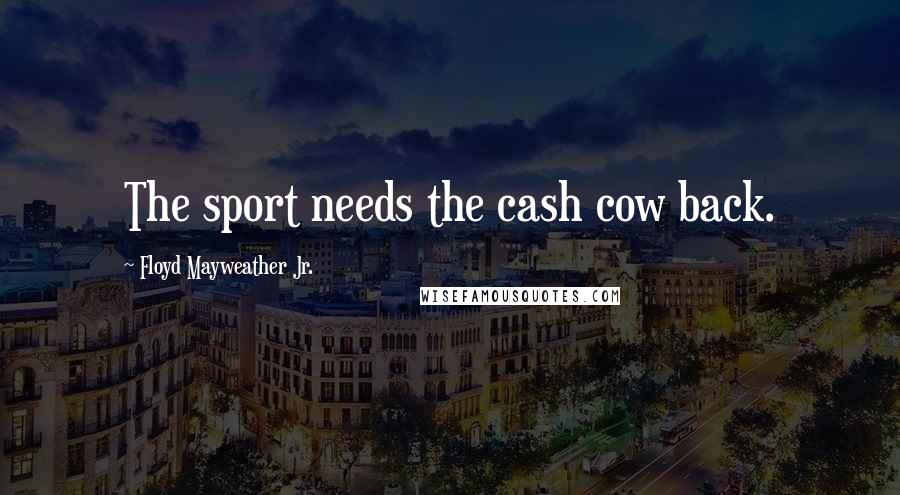 Floyd Mayweather Jr. Quotes: The sport needs the cash cow back.