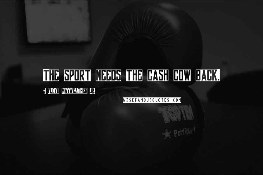 Floyd Mayweather Jr. Quotes: The sport needs the cash cow back.