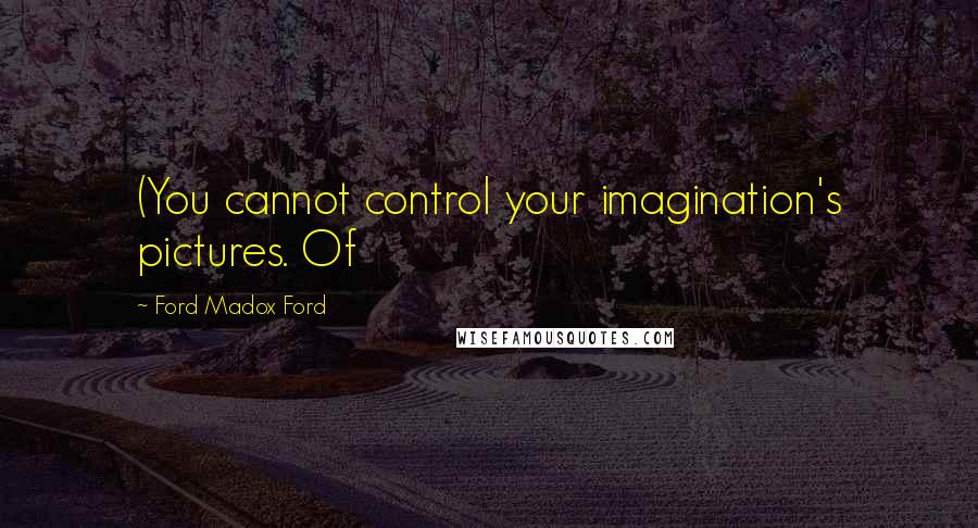 Ford Madox Ford Quotes: (You cannot control your imagination's pictures. Of