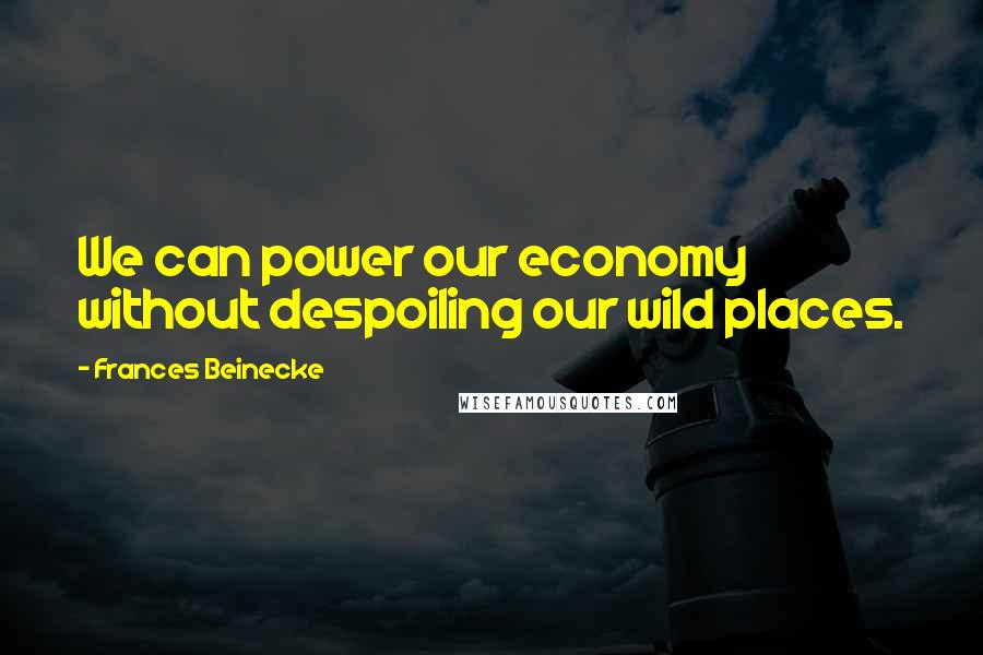 Frances Beinecke Quotes: We can power our economy without despoiling our wild places.