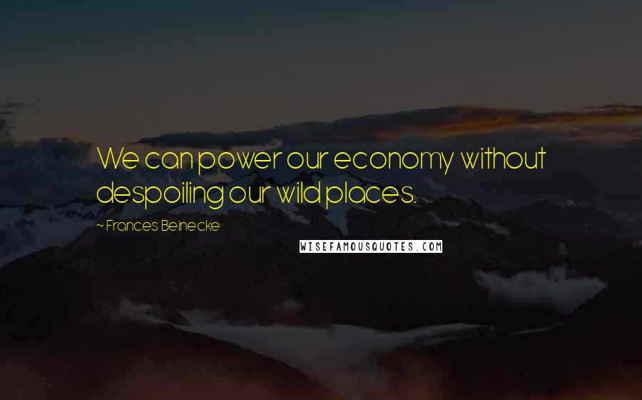 Frances Beinecke Quotes: We can power our economy without despoiling our wild places.