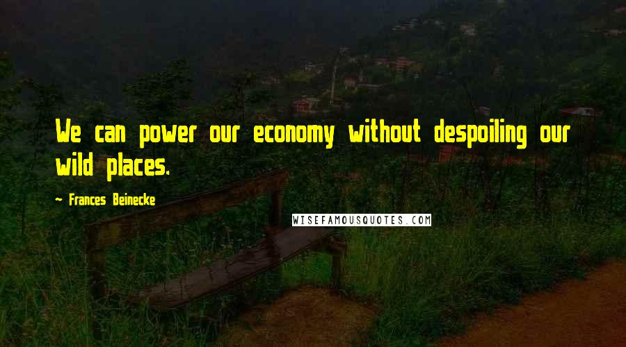 Frances Beinecke Quotes: We can power our economy without despoiling our wild places.