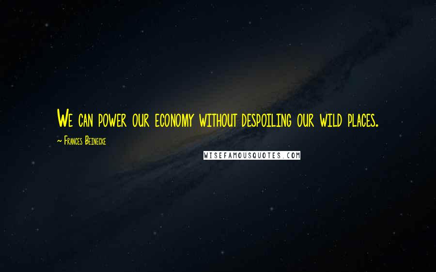 Frances Beinecke Quotes: We can power our economy without despoiling our wild places.