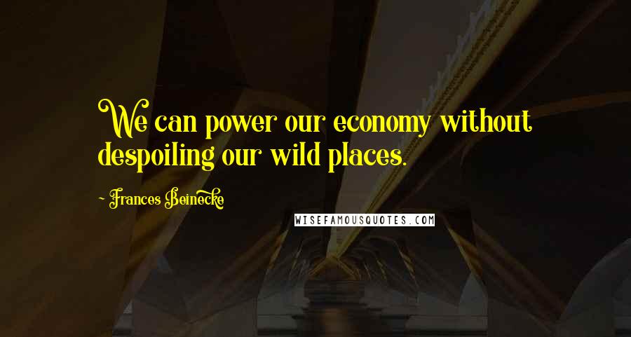 Frances Beinecke Quotes: We can power our economy without despoiling our wild places.