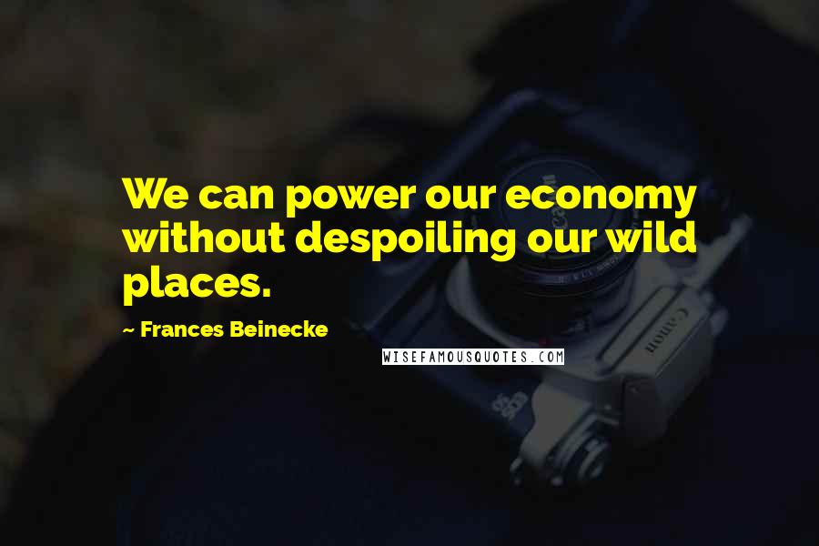 Frances Beinecke Quotes: We can power our economy without despoiling our wild places.