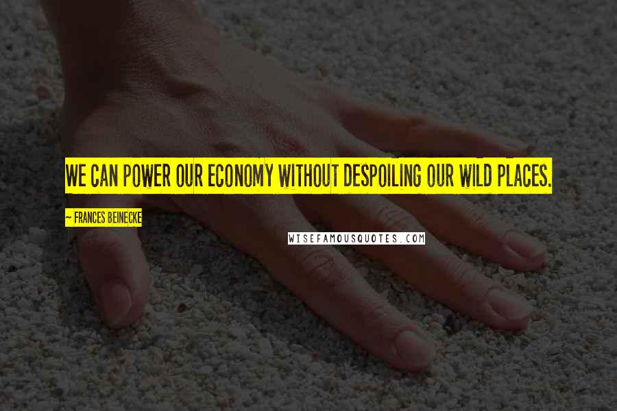 Frances Beinecke Quotes: We can power our economy without despoiling our wild places.