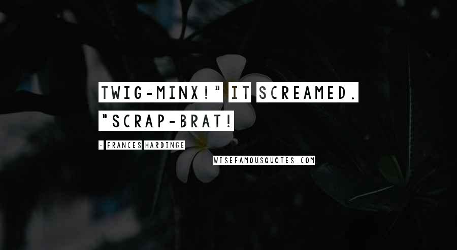 Frances Hardinge Quotes: Twig-minx!" it screamed. "scrap-brat!