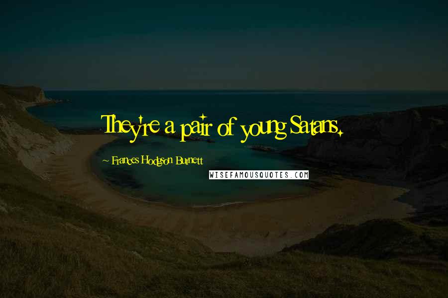 Frances Hodgson Burnett Quotes: They're a pair of young Satans.