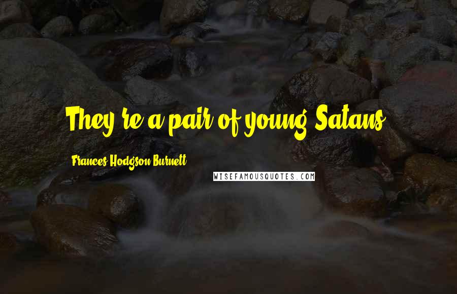 Frances Hodgson Burnett Quotes: They're a pair of young Satans.