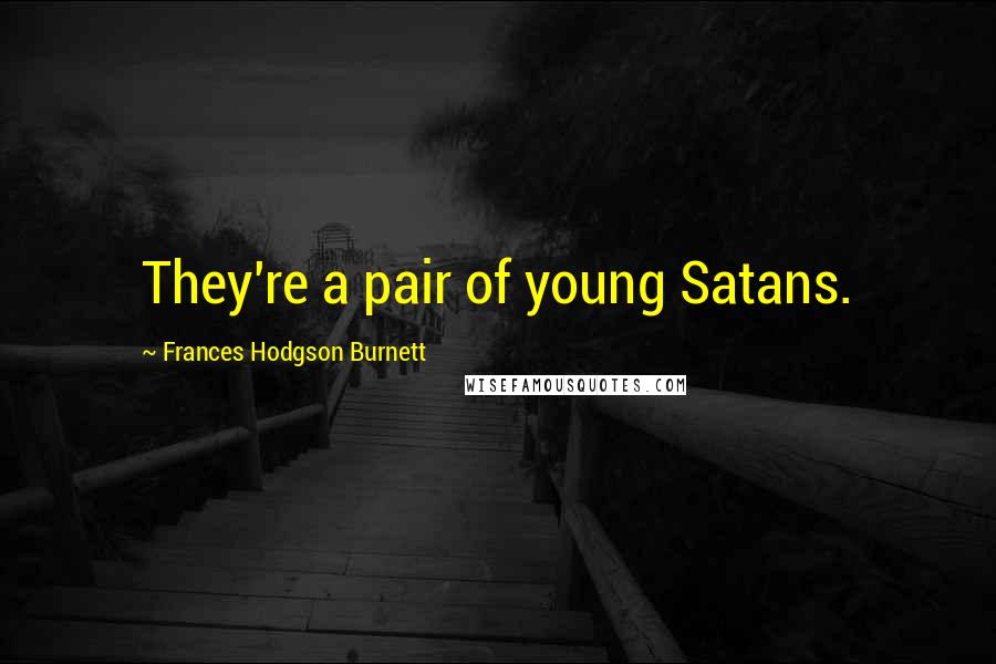 Frances Hodgson Burnett Quotes: They're a pair of young Satans.