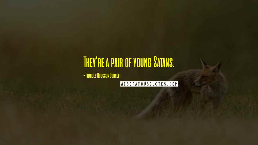 Frances Hodgson Burnett Quotes: They're a pair of young Satans.