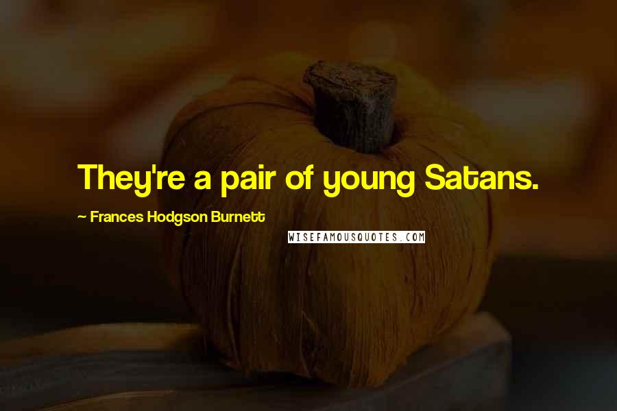 Frances Hodgson Burnett Quotes: They're a pair of young Satans.