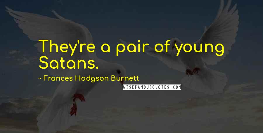 Frances Hodgson Burnett Quotes: They're a pair of young Satans.