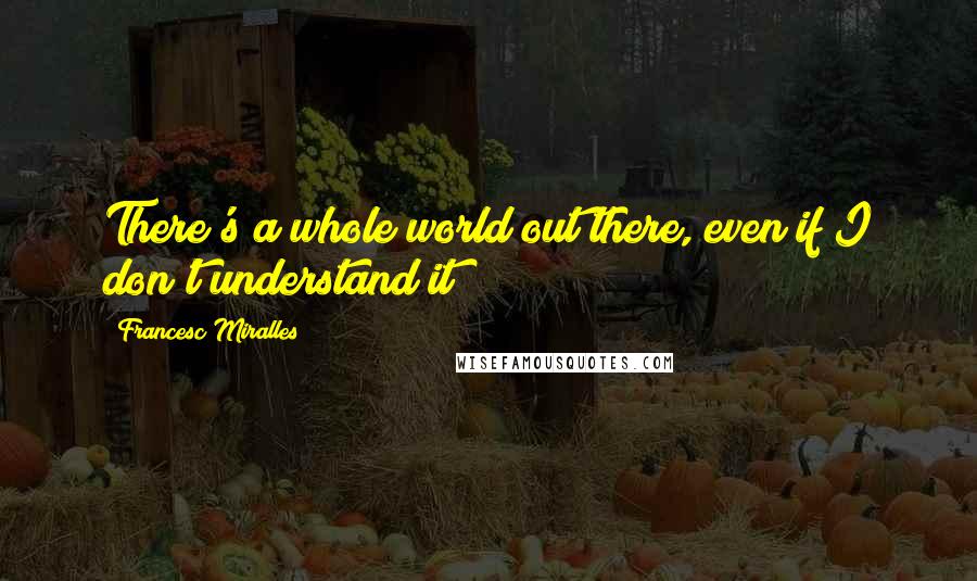 Francesc Miralles Quotes: There's a whole world out there, even if I don't understand it