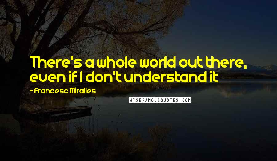 Francesc Miralles Quotes: There's a whole world out there, even if I don't understand it