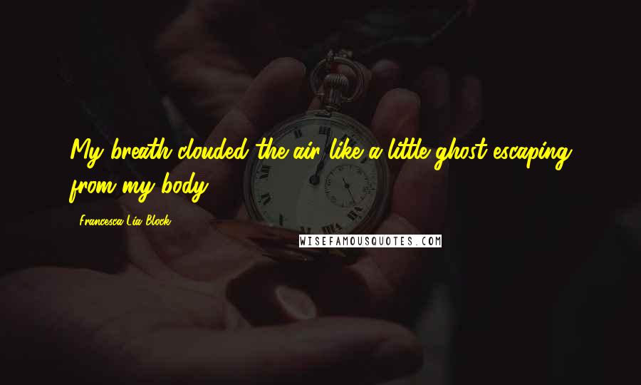 Francesca Lia Block Quotes: My breath clouded the air like a little ghost escaping from my body.