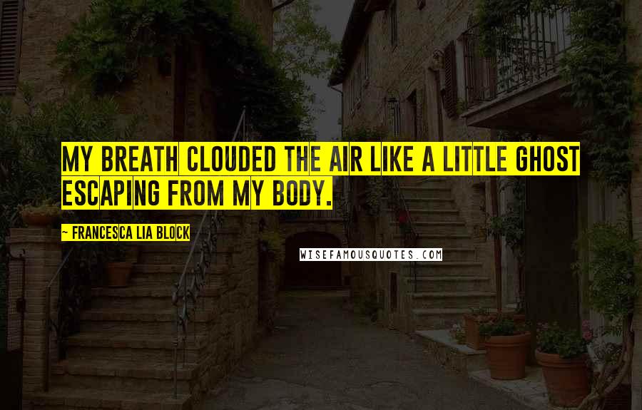 Francesca Lia Block Quotes: My breath clouded the air like a little ghost escaping from my body.