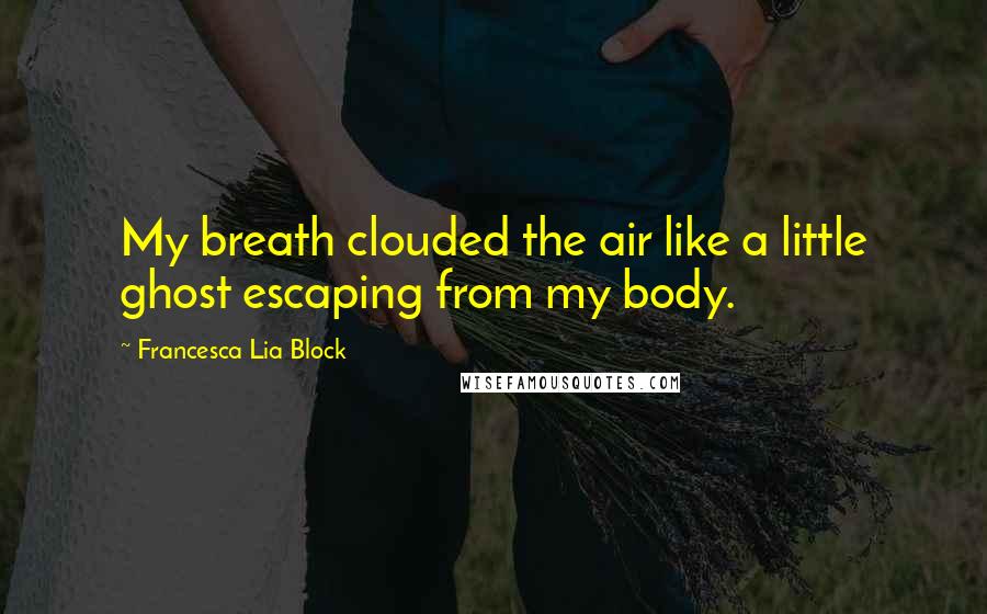 Francesca Lia Block Quotes: My breath clouded the air like a little ghost escaping from my body.