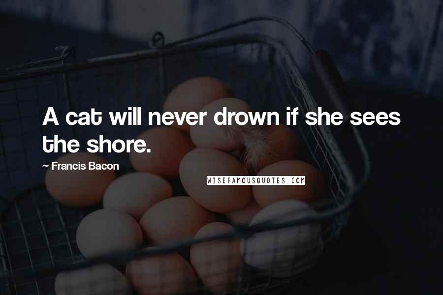 Francis Bacon Quotes: A cat will never drown if she sees the shore.