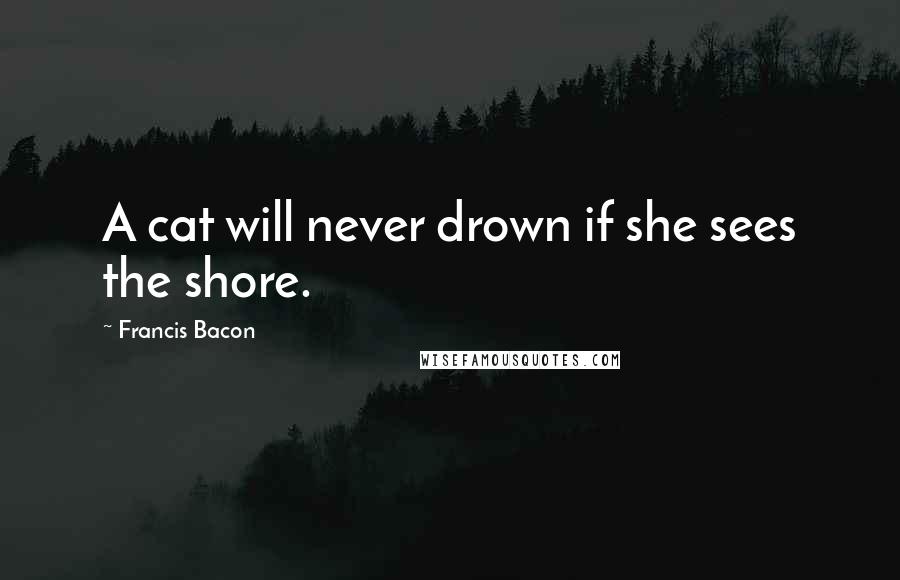 Francis Bacon Quotes: A cat will never drown if she sees the shore.