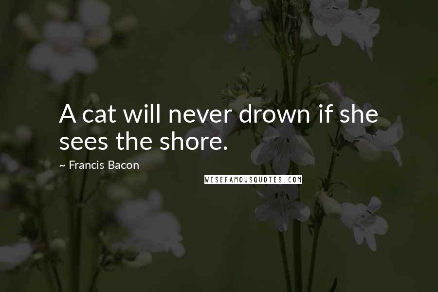 Francis Bacon Quotes: A cat will never drown if she sees the shore.