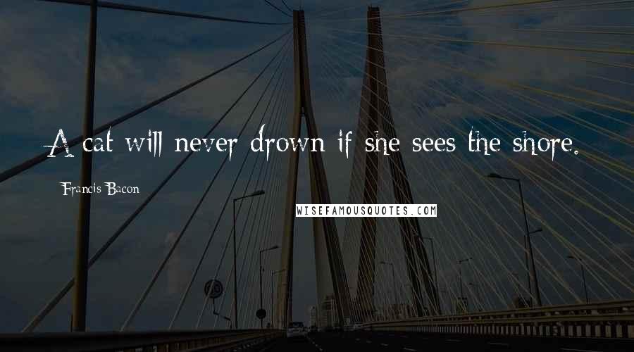 Francis Bacon Quotes: A cat will never drown if she sees the shore.