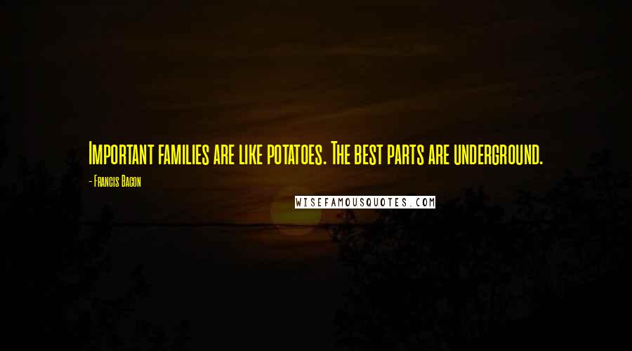 Francis Bacon Quotes: Important families are like potatoes. The best parts are underground.
