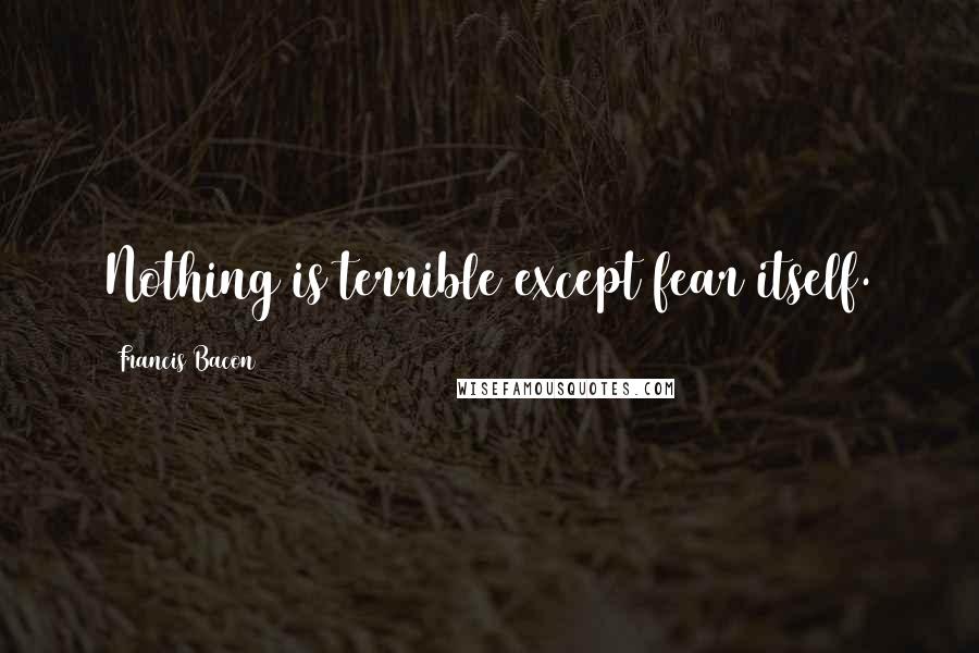 Francis Bacon Quotes: Nothing is terrible except fear itself.