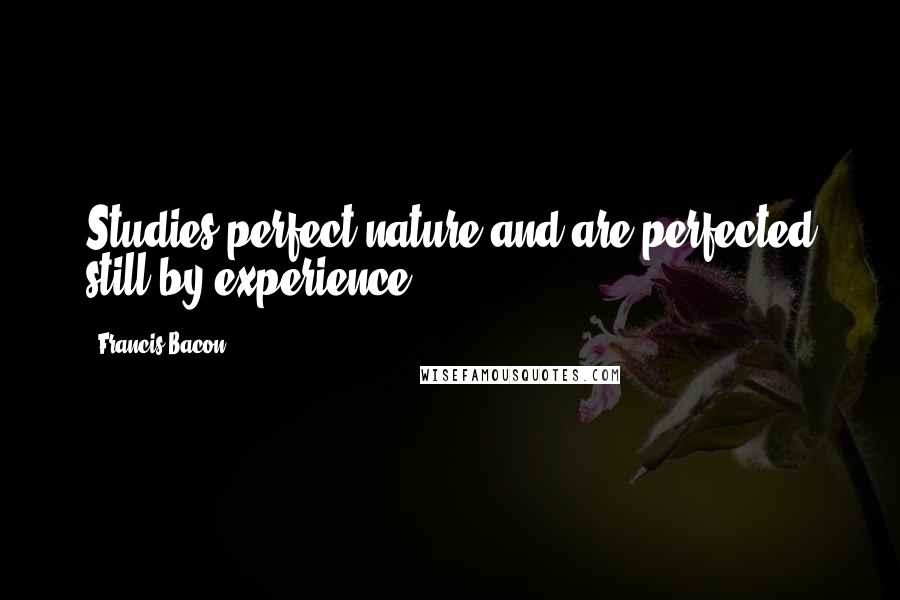 Francis Bacon Quotes: Studies perfect nature and are perfected still by experience.