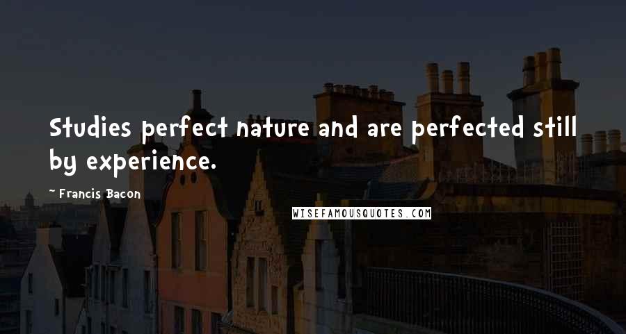 Francis Bacon Quotes: Studies perfect nature and are perfected still by experience.