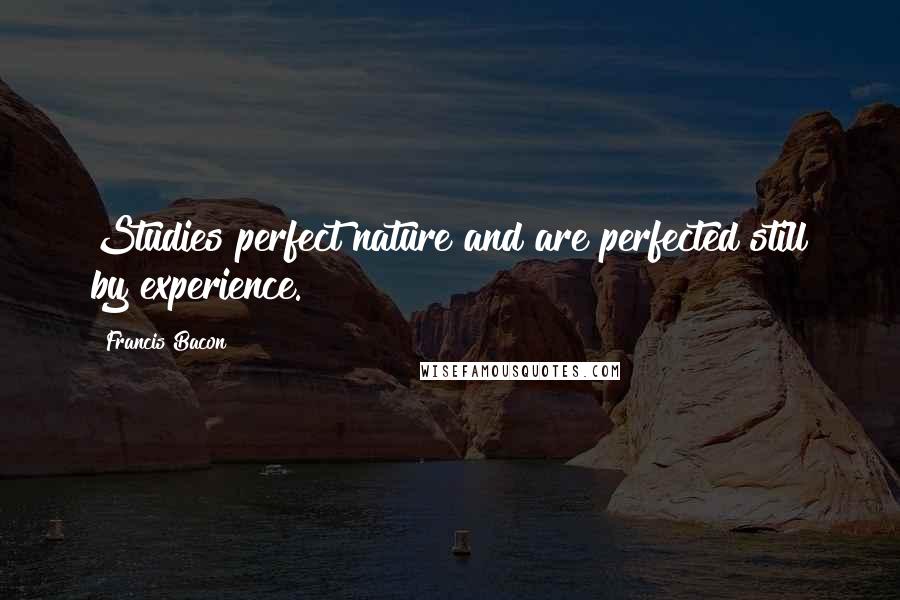 Francis Bacon Quotes: Studies perfect nature and are perfected still by experience.