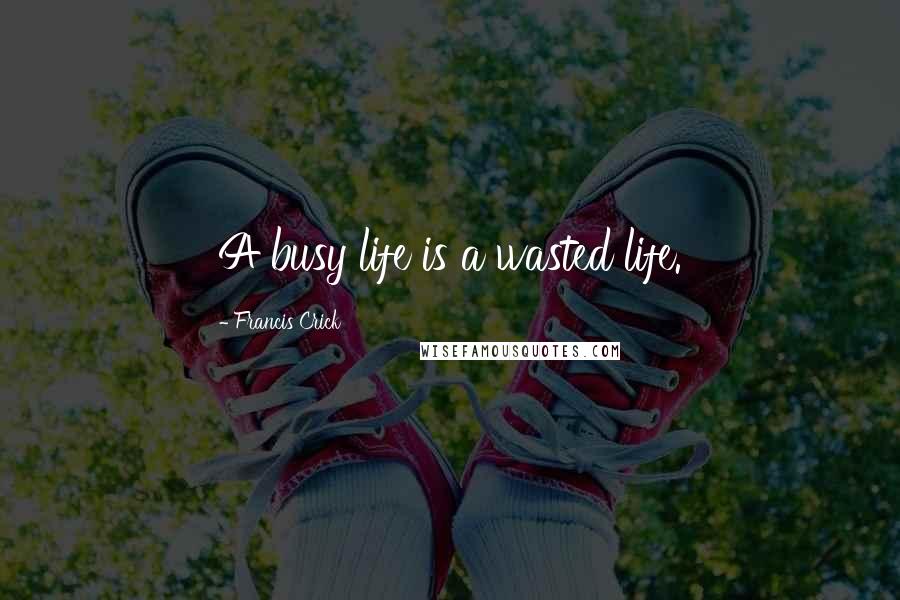 Francis Crick Quotes: A busy life is a wasted life.