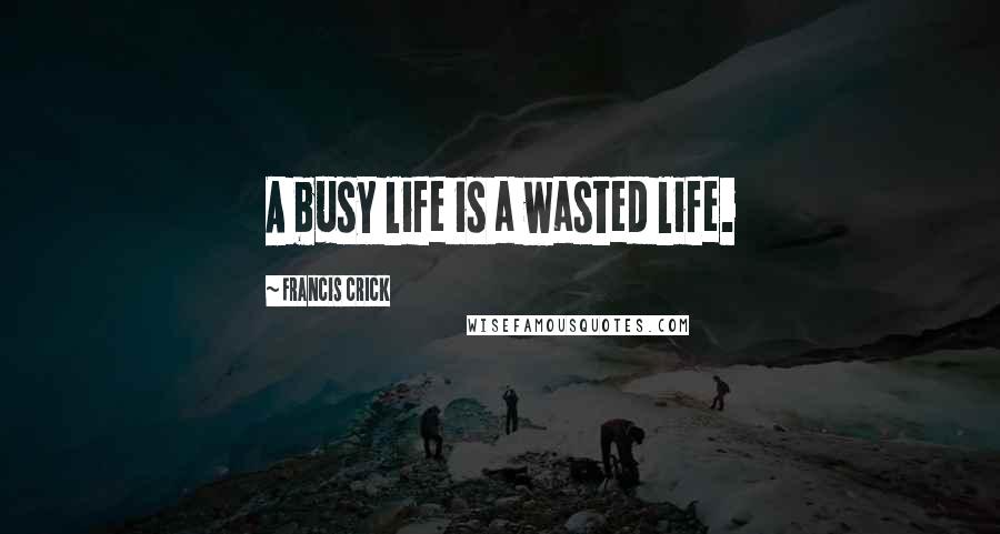 Francis Crick Quotes: A busy life is a wasted life.