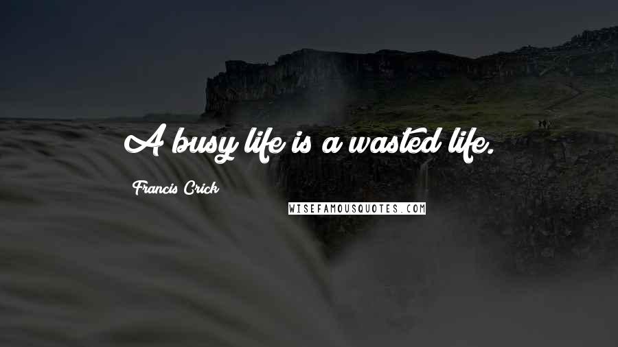 Francis Crick Quotes: A busy life is a wasted life.