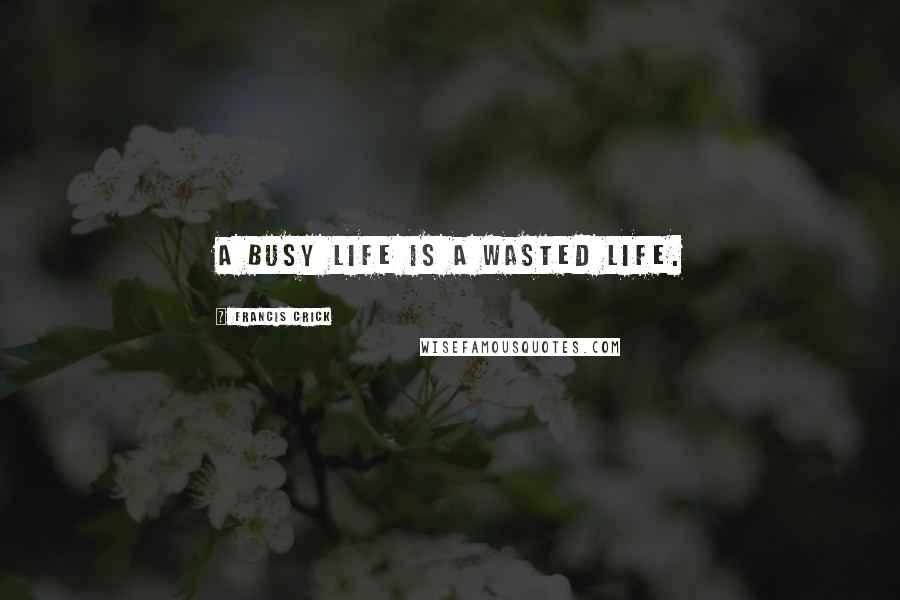 Francis Crick Quotes: A busy life is a wasted life.