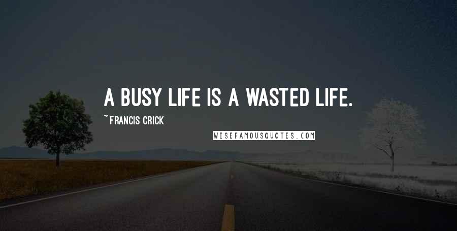 Francis Crick Quotes: A busy life is a wasted life.