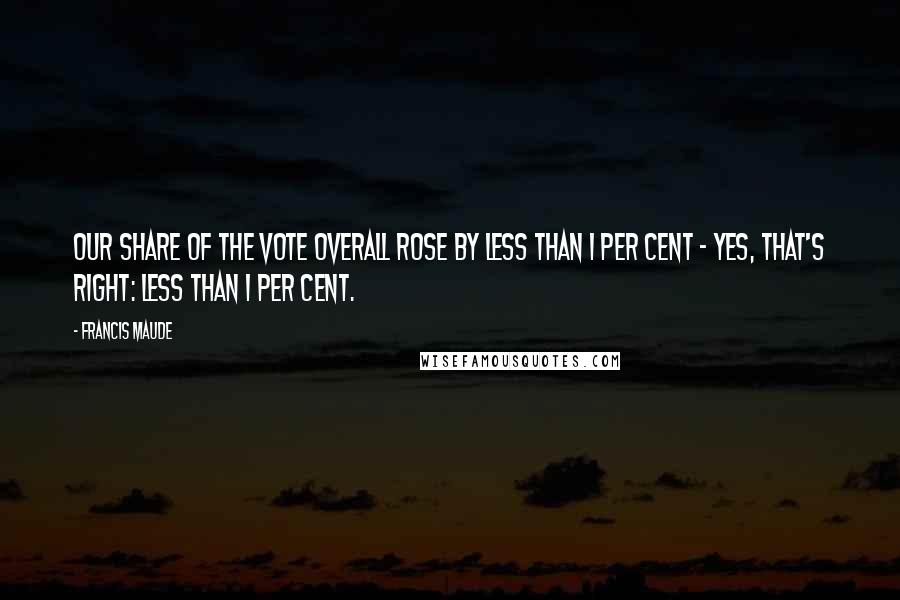 Francis Maude Quotes: Our share of the vote overall rose by less than 1 per cent - yes, that's right: less than 1 per cent.