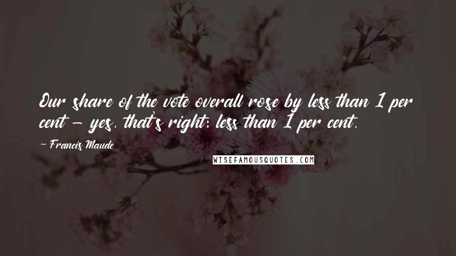 Francis Maude Quotes: Our share of the vote overall rose by less than 1 per cent - yes, that's right: less than 1 per cent.