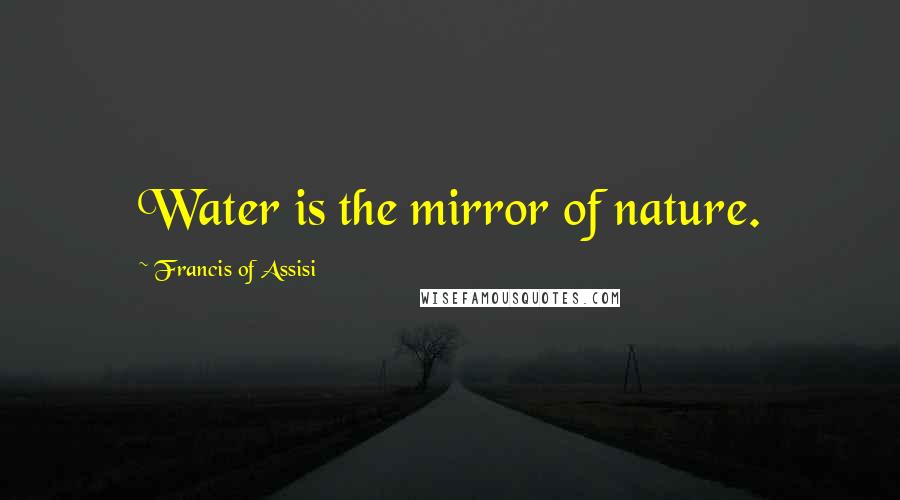 Francis Of Assisi Quotes: Water is the mirror of nature.