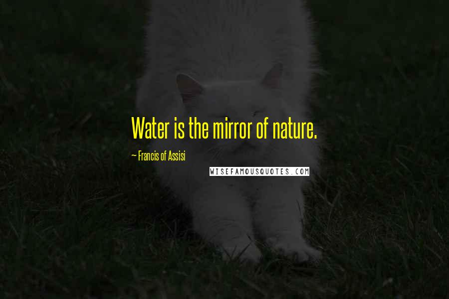 Francis Of Assisi Quotes: Water is the mirror of nature.