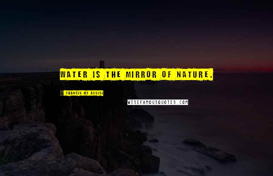 Francis Of Assisi Quotes: Water is the mirror of nature.