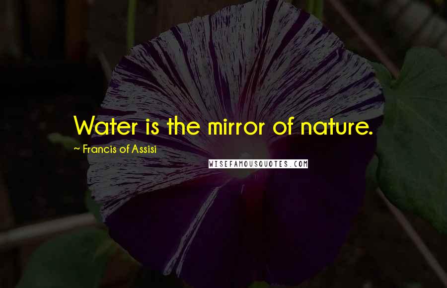 Francis Of Assisi Quotes: Water is the mirror of nature.