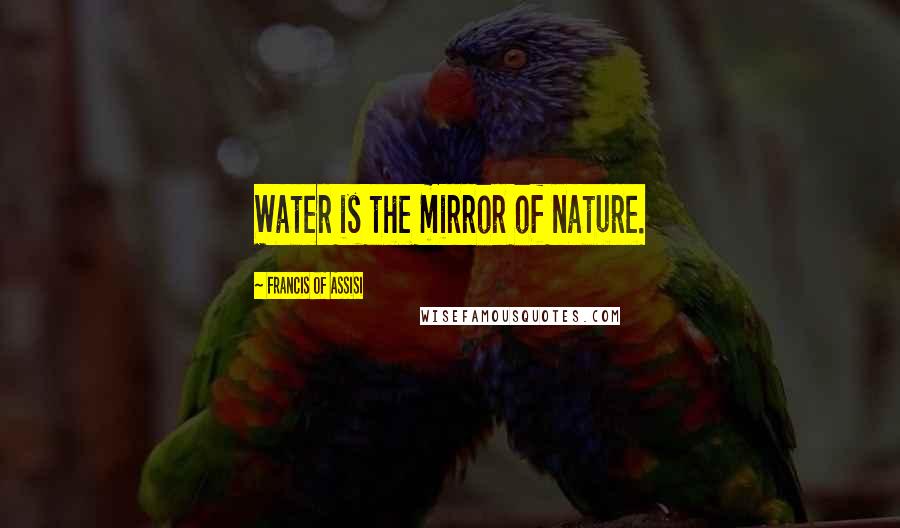 Francis Of Assisi Quotes: Water is the mirror of nature.