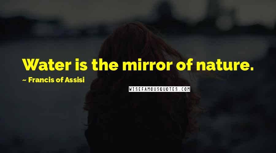Francis Of Assisi Quotes: Water is the mirror of nature.
