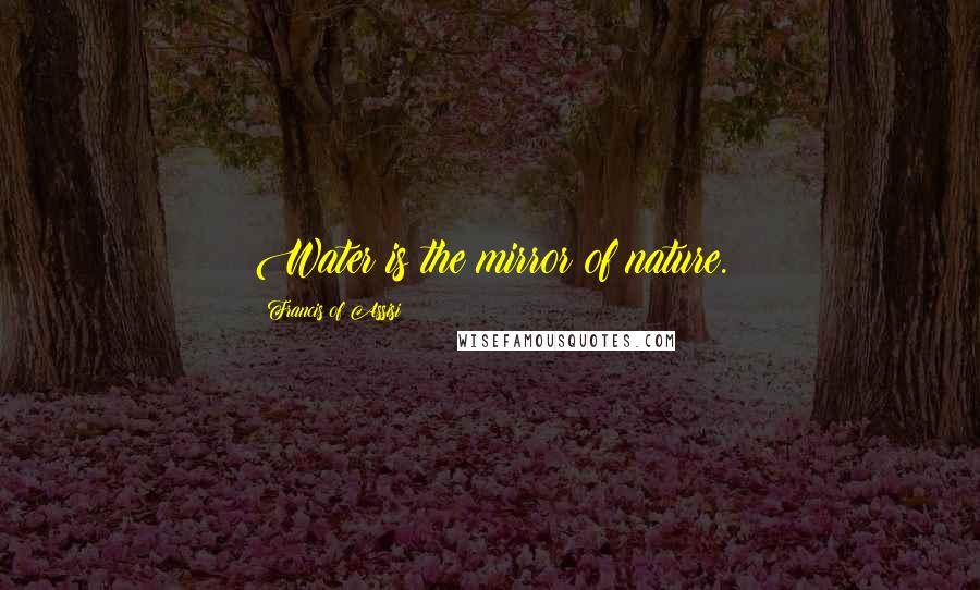 Francis Of Assisi Quotes: Water is the mirror of nature.