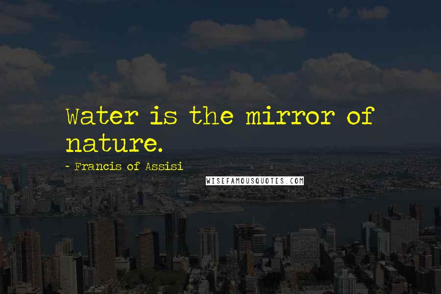 Francis Of Assisi Quotes: Water is the mirror of nature.