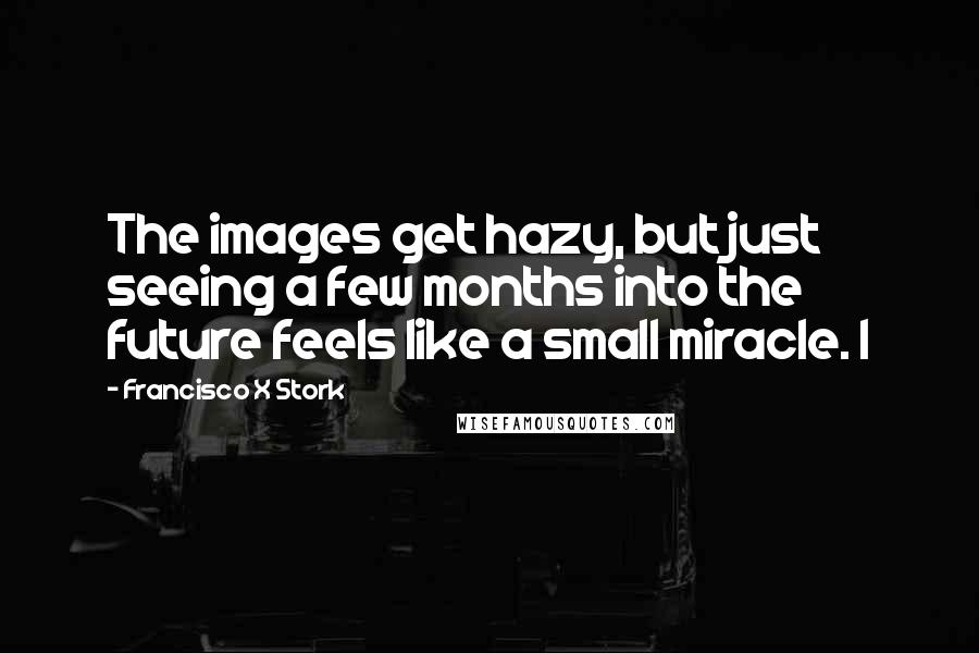 Francisco X Stork Quotes: The images get hazy, but just seeing a few months into the future feels like a small miracle. I