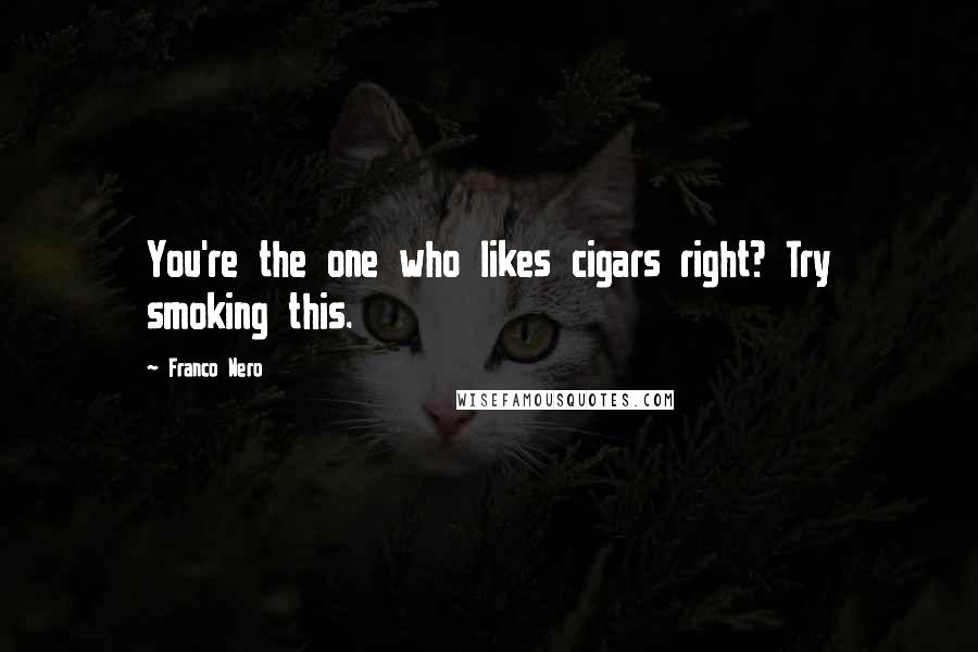 Franco Nero Quotes: You're the one who likes cigars right? Try smoking this.